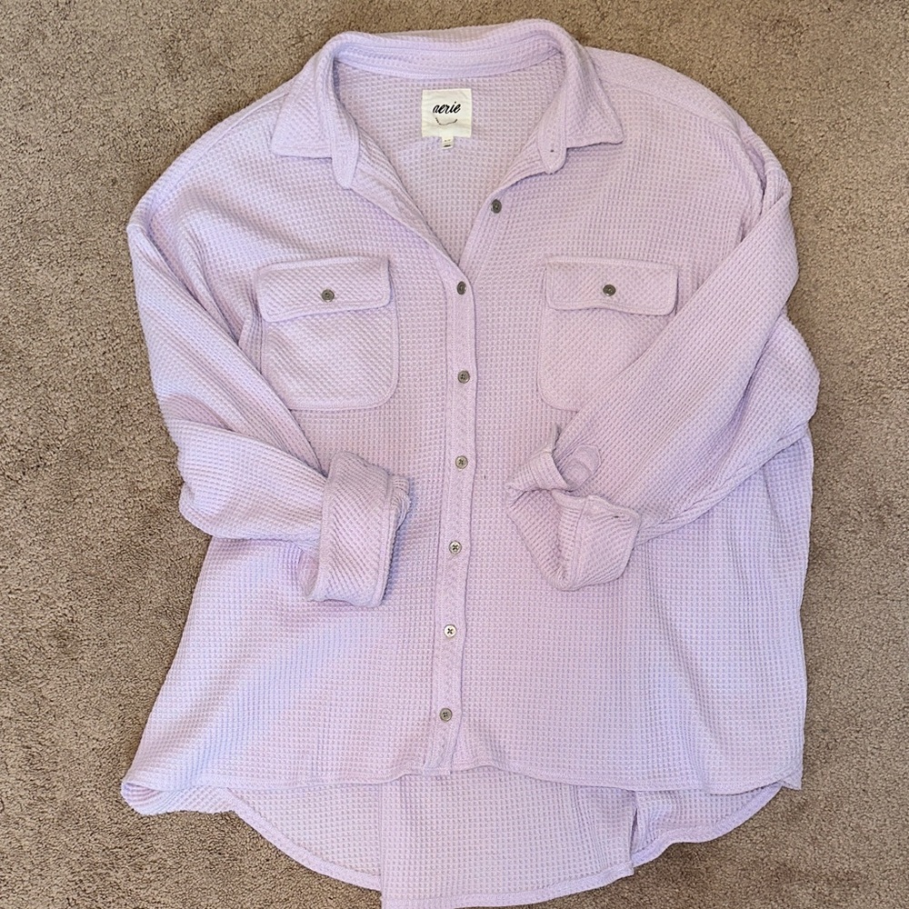 Aerie LumberJane Waffle Button Down